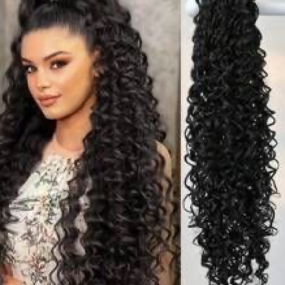 Other - Claw Shaped Ponytail Extension Hair Wavy Elaj26 Inch Heat Resistant Long Hair